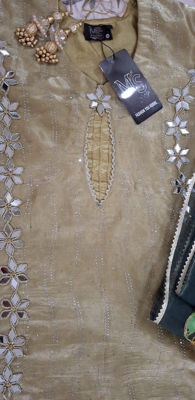 MS 3Pc Tailored Shesha Silk Suit