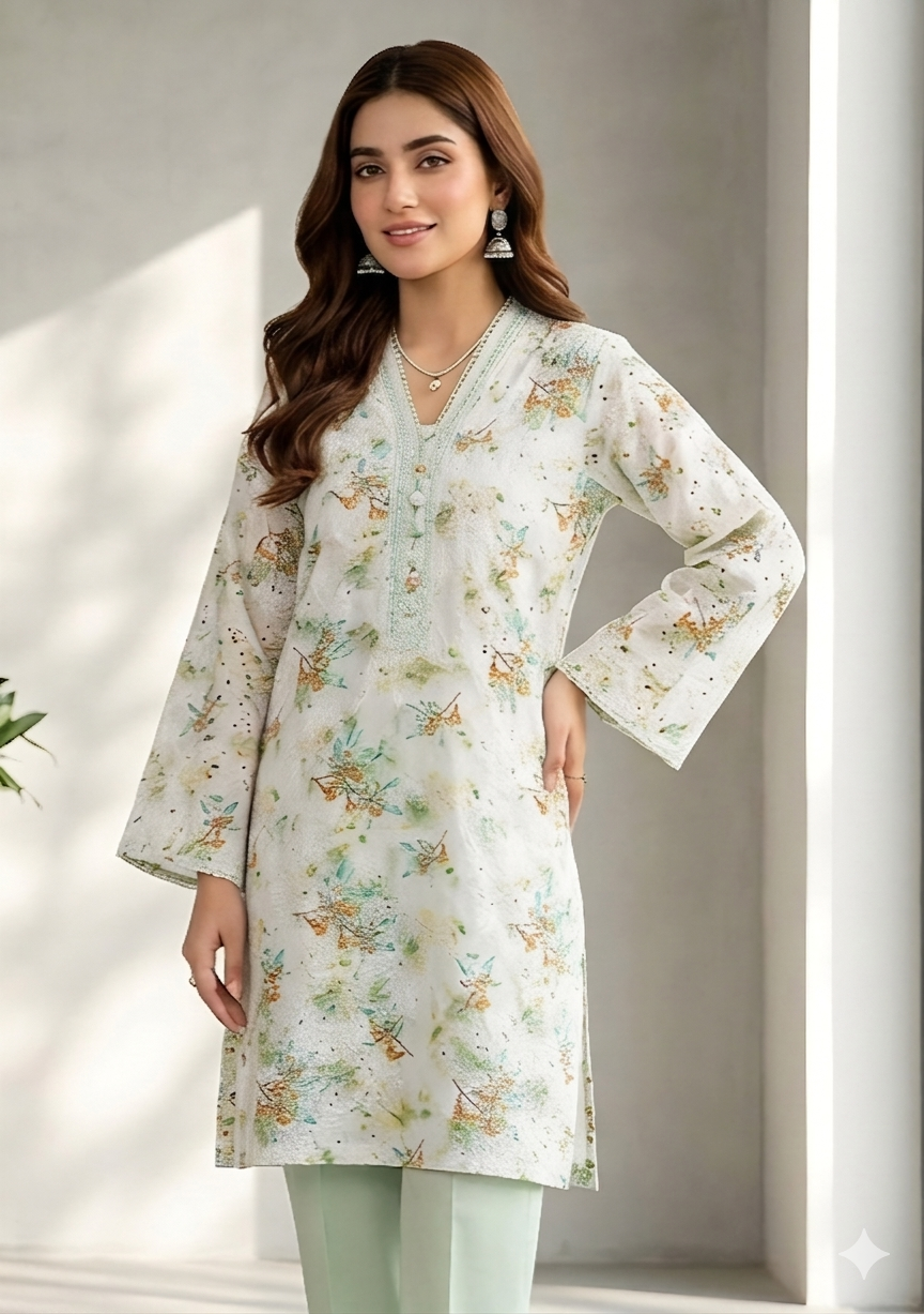 2pc lawn chickenkari mint green suit