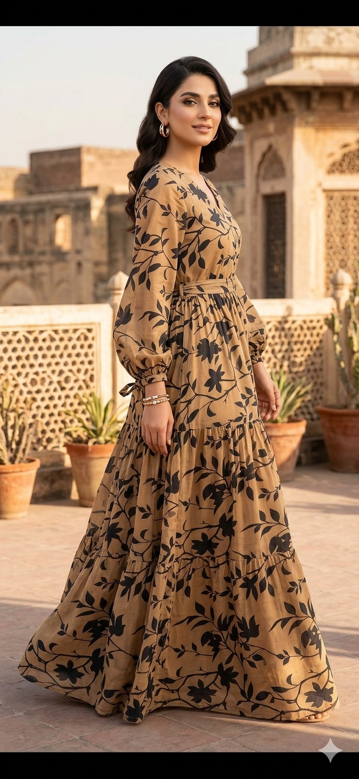 MS Tailored lawn skin frock