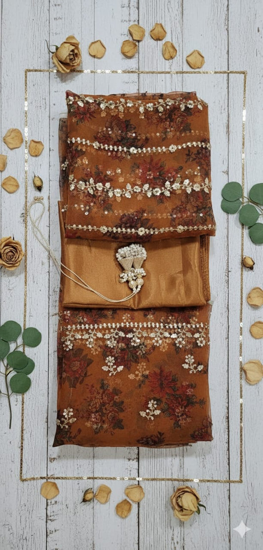 MS 3pc Burnt Orange Fancy suit