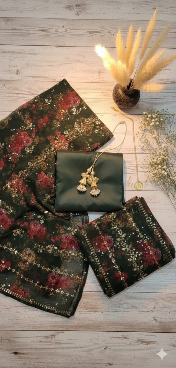 MS 3Pc Bottle Green Fancy suit