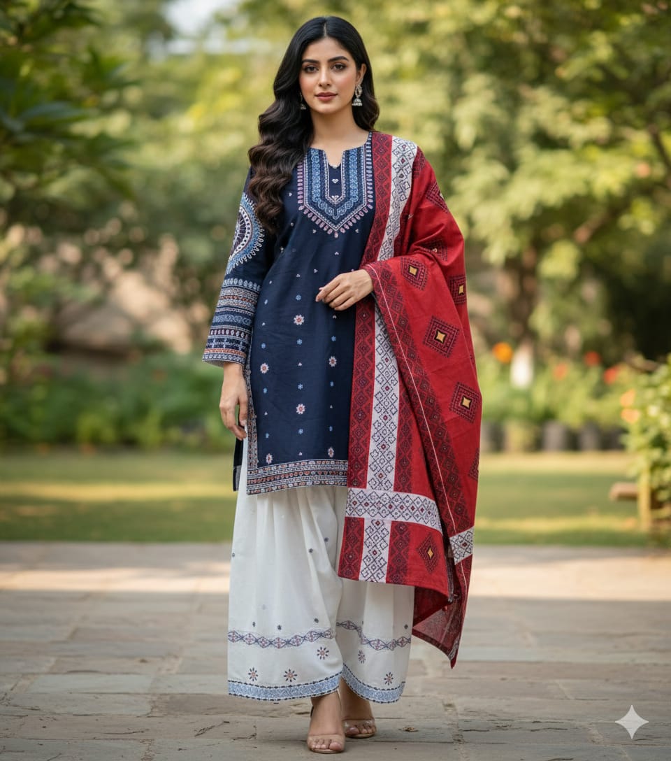 MS 3Pc tailored Pashmeena Shawl Suit