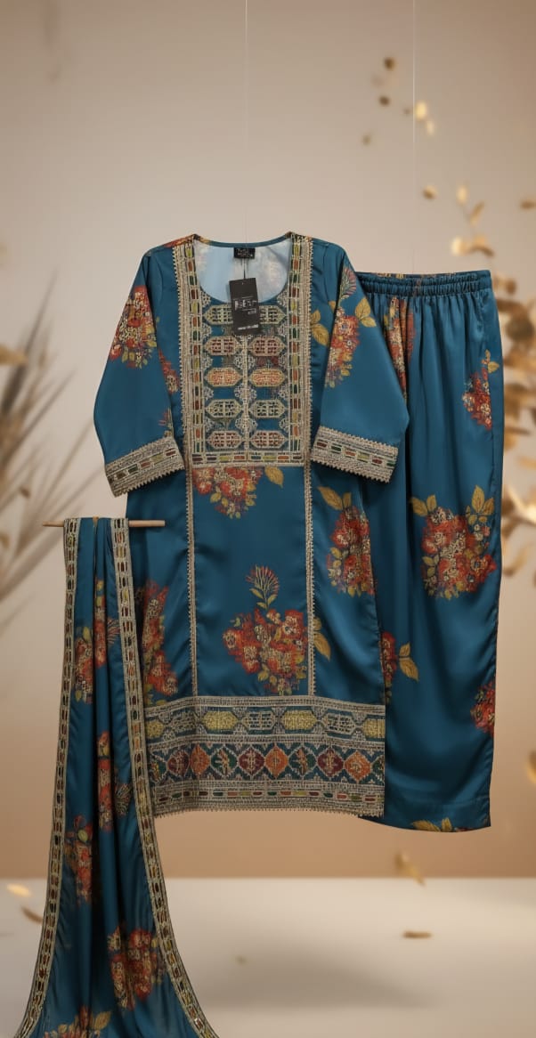 MS 3Pc Tailored Fancy Silk Suit