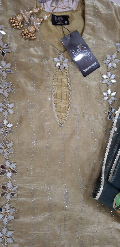 MS 3Pc Tailored Shesha Silk Suit