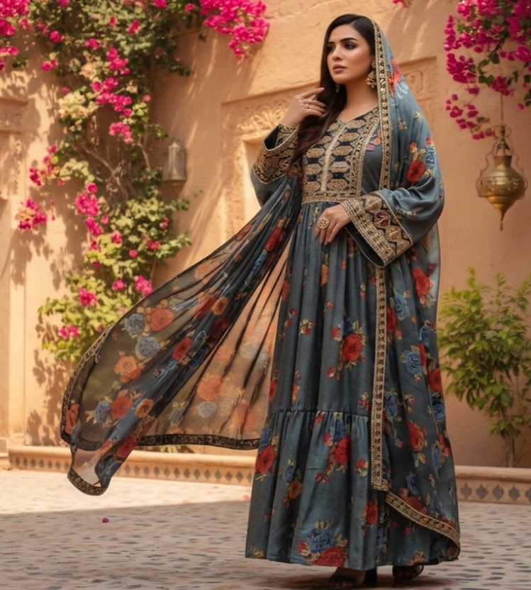 3Pc Zink Silk fancy Suit