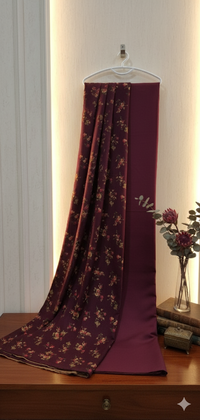 MS 2Pc Heater whool Maroon suit