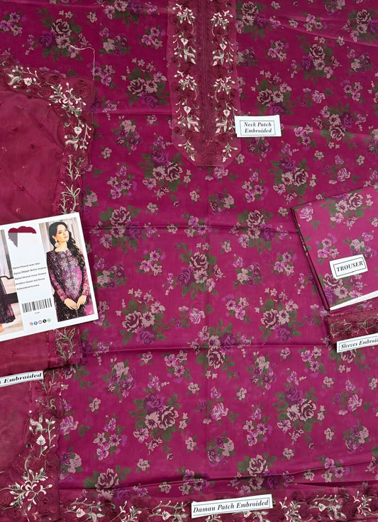 3pc lawn embroided marjanda fancy suit