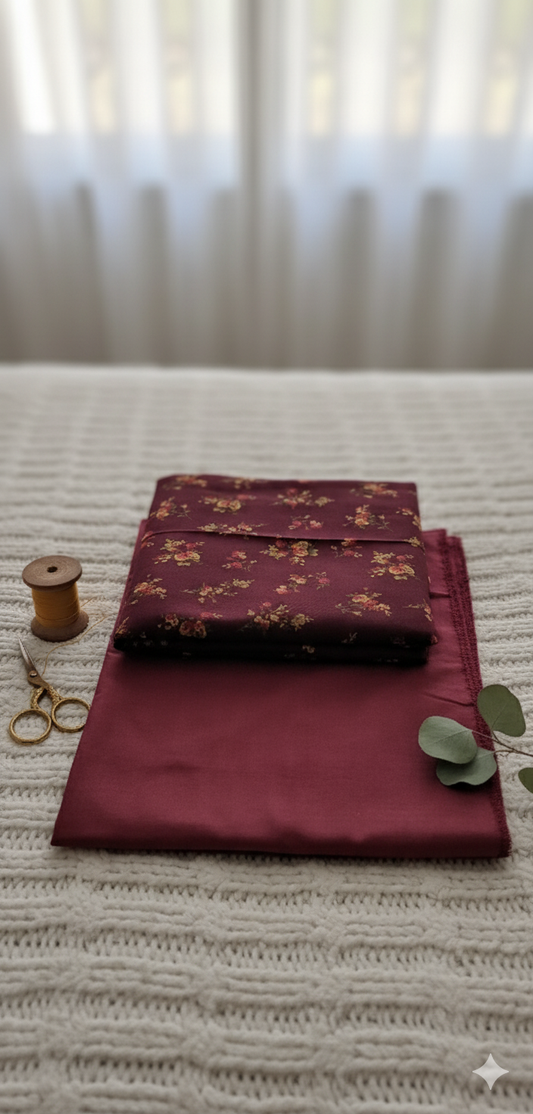 MS 2Pc Heater whool Maroon suit