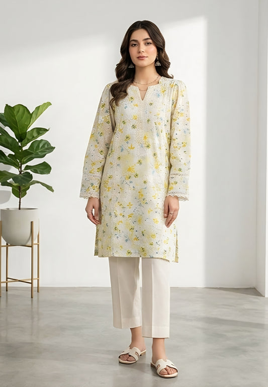 2pc lemon chikenkari co-ordset