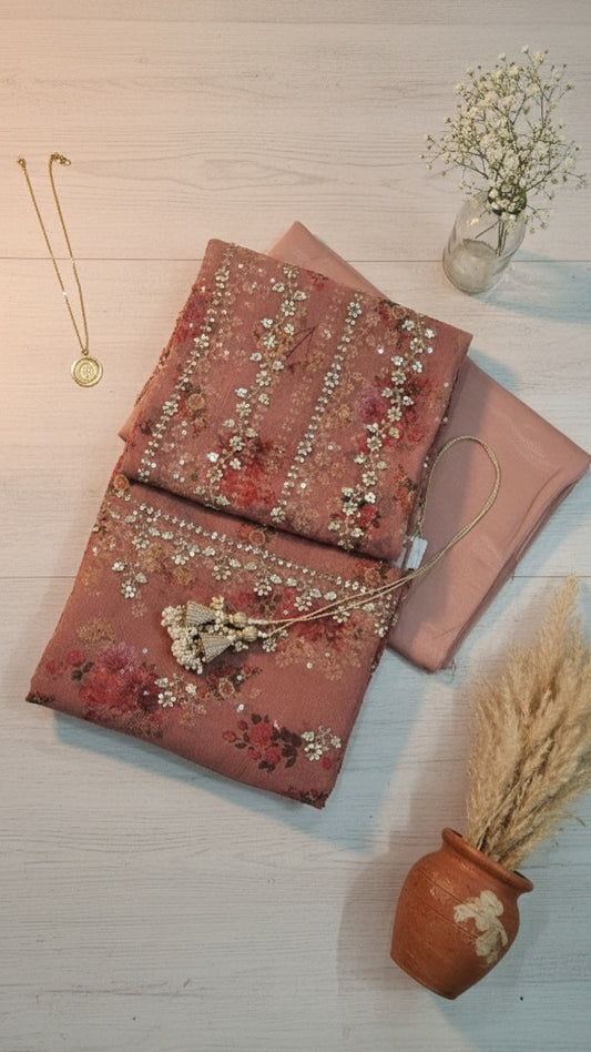 MS 3Pc Light Peach Fancy suit